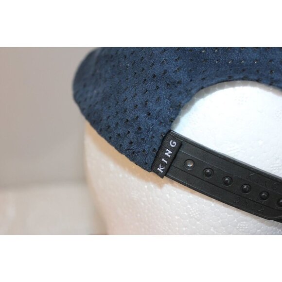 King Apparel Mens Cap Hat Adjustable Snapback Navy Perforated Reign Supreme - Picture 6 of 8